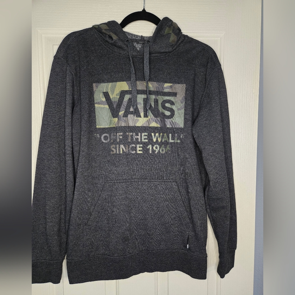 Vans Men's Gray Hoodie Sweatshirt